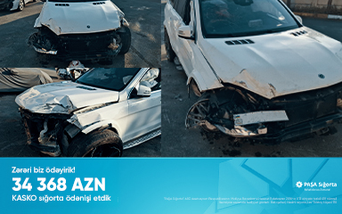 PAŞA Sığorta 33 368 AZN zərəri ödədi!