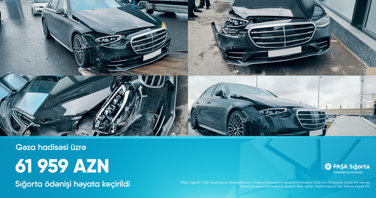 PAŞA Sığorta KASKO sığortalı müştərisinə iri həcmli ödəniş etdi