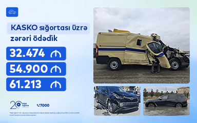 Bir ayda üç böyük KASKO ödənişi: 150 min manata yaxın zərəri ödədik