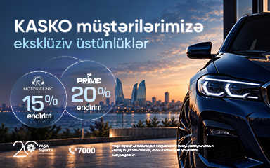 “PAŞA Sığorta” KASKO sığortalı müştərilərinə ÖZƏL üstünlüklər təqdim edir!