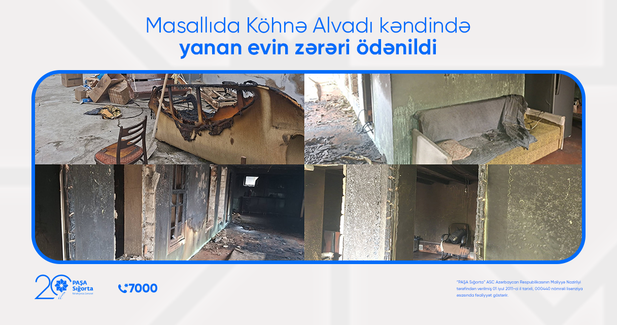 Masallı rayonu Köhnə Alvadı kəndindəki evdə baş verən yanğının zərərini qarşıladıq