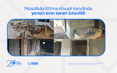 Masallı rayonu Köhnə Alvadı kəndindəki evdə baş verən yanğının zərərini qarşıladıq