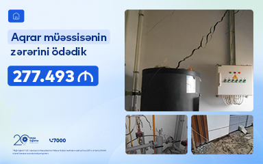 Aqrar müəssisənin yüksək məbləğdə zərərini ödədik