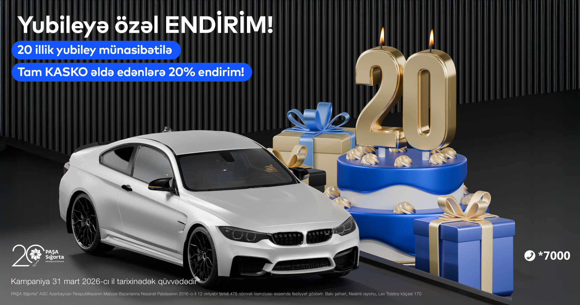 PAŞA Sığorta 20 illik yubileyini “Yubiley” kampaniyası ilə qeyd edir!