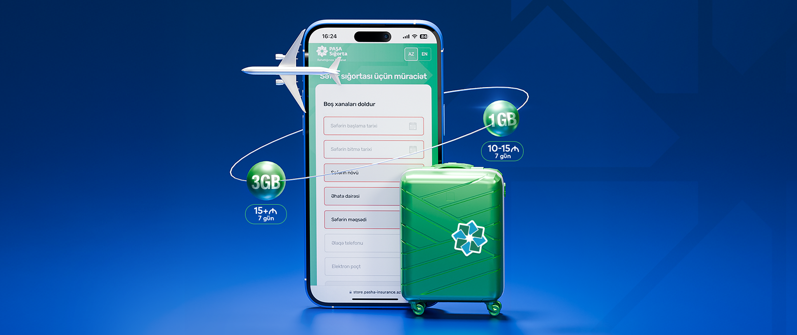 PAŞA Sığorta səyahətə gedən müştərilərinə hədiyyə internet paket təqdim edir!
