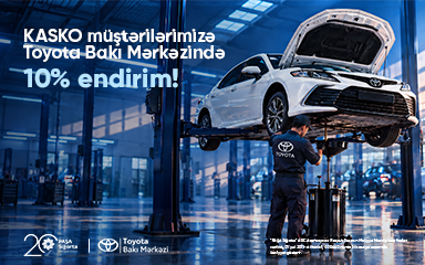 “PAŞA Sığorta”nın KASKO sığortalı müştəriləri Toyota Bakı Mərkəzində 10% endirim əldə edir!